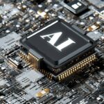 a computer chip with the letter a on top of it