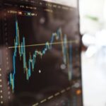 Financial trading graph on monitor