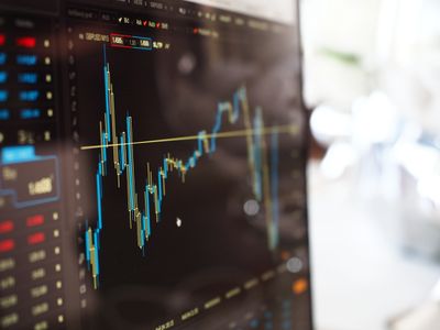 Financial trading graph on monitor