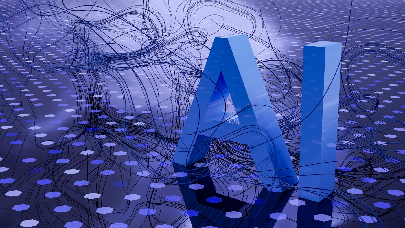 Abstract visualization of an AI neural network