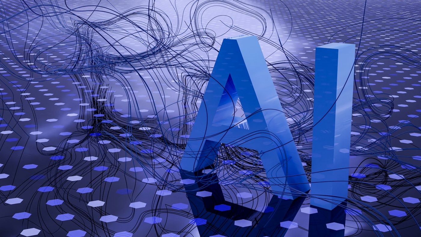 Abstract visualization of an AI neural network