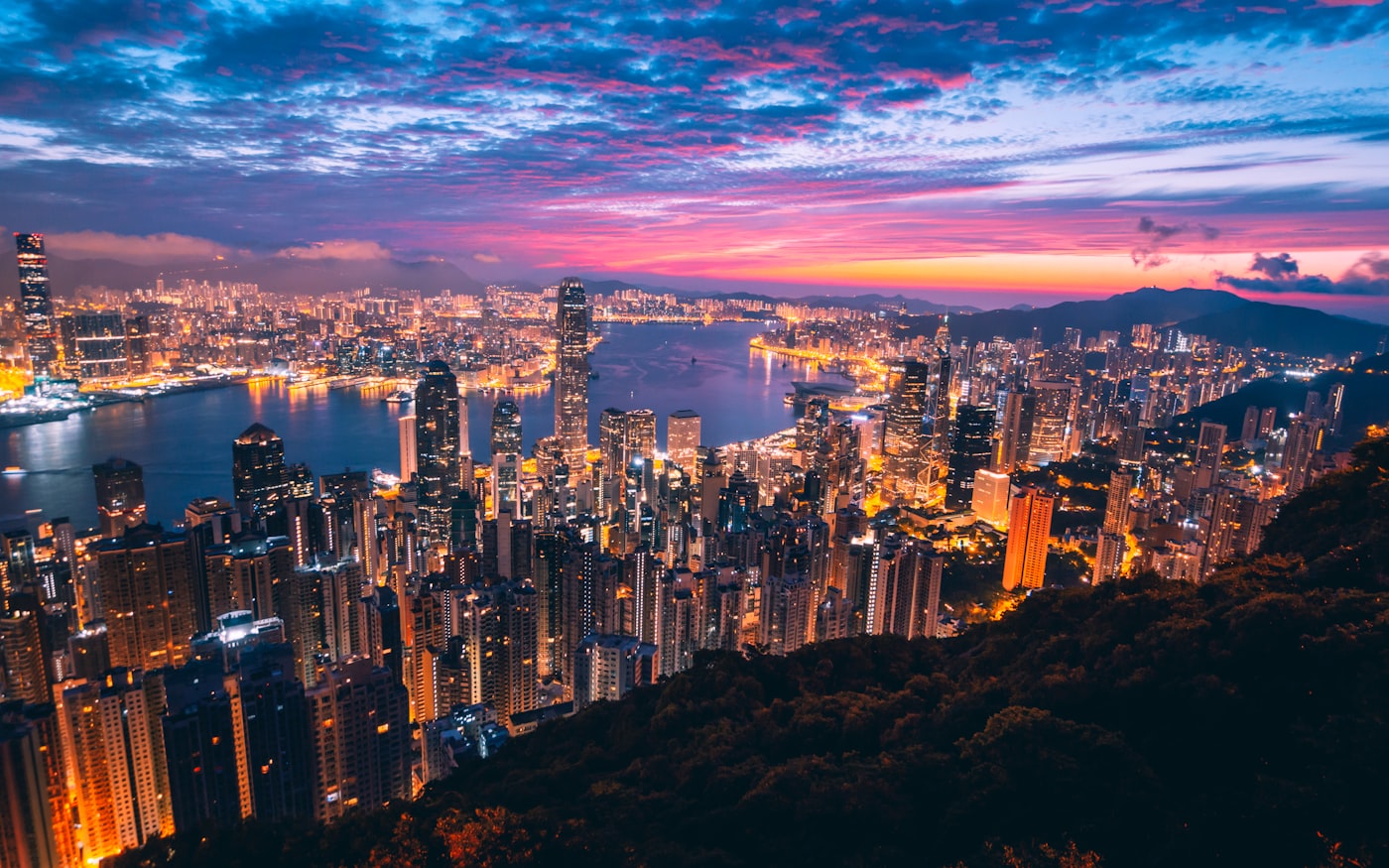 Hong Kong skyline across Victoria Harbour